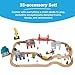 Best Choice Products Large 50in 35-Piece Train Table, Multipurpose Wooden Toy Activity Playset for Children w/Tracks, Reversible Top - Natural