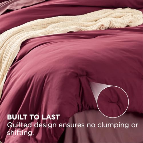 Image of Bedsure King Size Comforter Set - 7 Pieces Burgundy King Bedding Set for All Seasons, Boho Contrasting Design Bed in a Bag with Comforter, Sheets, Pillowcases & Shams
