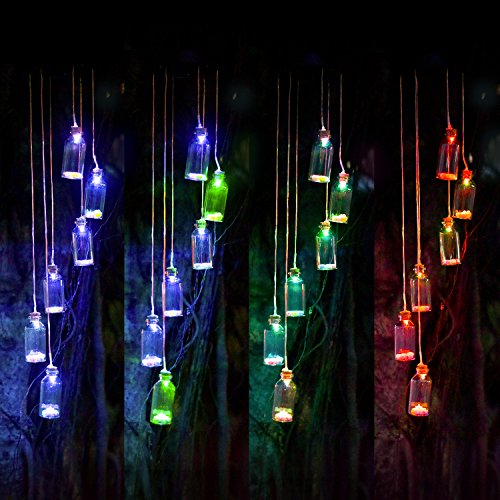 Lainin Color Changing Solar Wind Chime Wishing Bottle Solar Hanging Night Light Mobile #TOP2