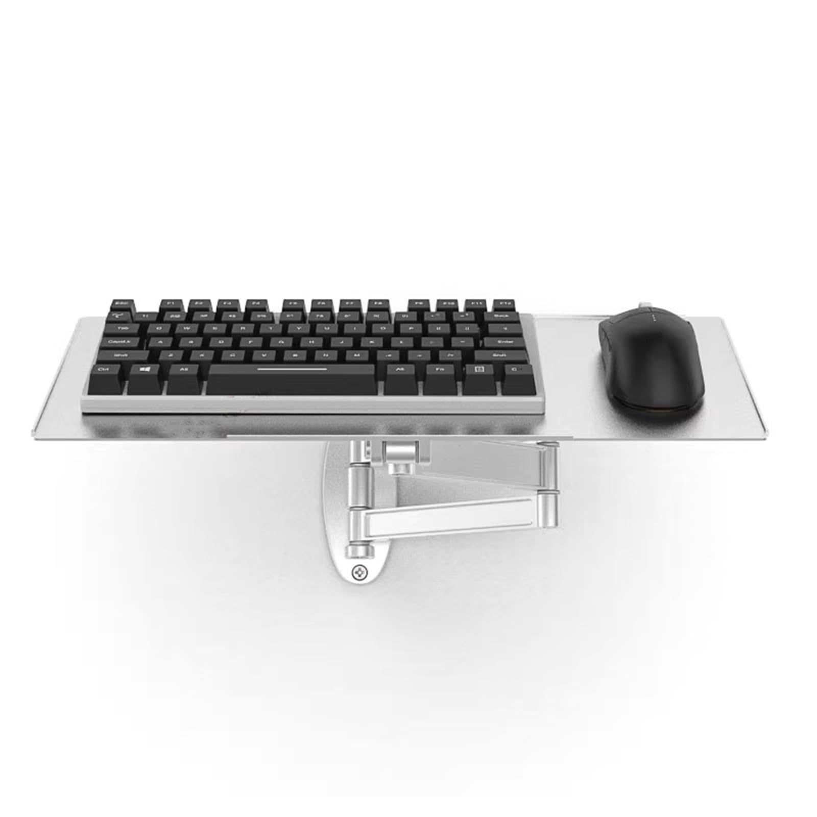 AYCDL Wall-Mounted Keyboard Tray, Adjustable Angle Typing Platform with Tilt and Swivel, 40cm Reach, Holds Up To 8KG, Keyboard and Mouse Shelf for Office, Industrial Use,size_name-45cm