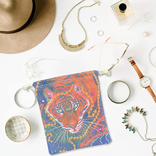 runas tarô | Saco dados tarô co cordão - Bolso cordão com padrões tigre três olhos para cartão tarô