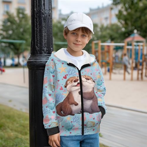 Zip Up Hoodies for Kids Boys Soft Lined Hooded Sweatshirt Fall Winter Long Sleeve Casual Jacket for School S-XL4