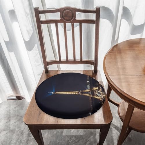 Cojín redondo París Torre Eiffel de 39 cm con funda extraíble para silla 8