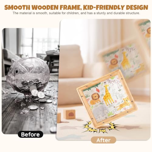 Image of MHJY Wooden Piggy Bank for Kids Personalizable DIY Coin Bank for Girls Boys