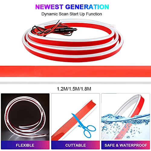 Wskeji 71 Inches Car Hood Light Strip, Flexible Exterior Car Led Strip Lights Waterproof Car Led Light Daytime Running Light Strip For Cars, Suvs, Trucks (White, 71 Inch) #TOP2