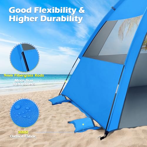 Carpa de playa grande plegable Mobestech para 3-4 personas miniatura 4