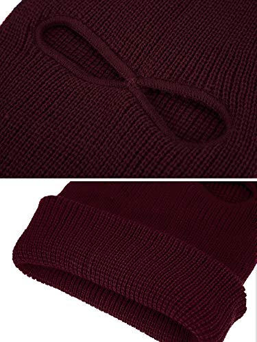 Blulu 3 Pieces Knit Full Face Cover Winter Balaclava Face Covering Thermal Ski Cover For Adult（Black） #TOP4