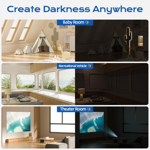 Image of Blackout Curtains for Bedroom, 70 inch x 58 inch Portable Blackout Blinds No Drill