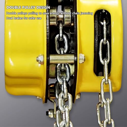 Mini-Kettenzug 1/4 Tonne – 250 kg Handhebe-Kettenratsche G80 Kettenzug mit Sicherheitshaken – tragbarer manueller Hebezeug für Garagen und Lager (6 m)