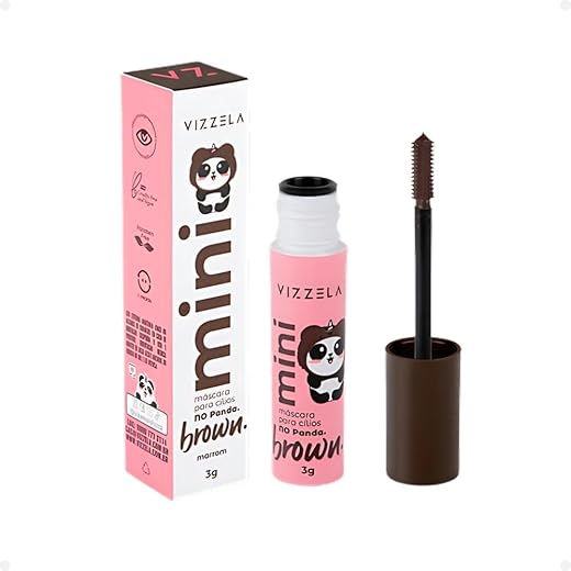 Mini Máscara de Cílios No Panda Brown Vizzela 3g