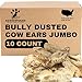 K9warehouse® - Jumbo Cow Ears Made with Bully Stick Flakes for Dogs - USA Packed, All-Natural Dog Chews - Great Alternative to Pig Ears, Lamb Ears, and Water Buffalo Ears