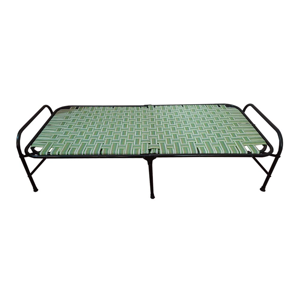 6×3 Feet Double Pipe Folding Bed | Portable Bed for Sleeping | Beds for Guest | Camp Bed, Tool-Free Assembled | Under-Bed Storage - Random Color 1