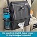 High Road Car Organizer with Car Trash Bin and Tissue Holder - Holds Full Size Tissue Box, Bottles and Wipe Containers - 2 Gal Leakproof Covered Trash Can with Push-Close Lid