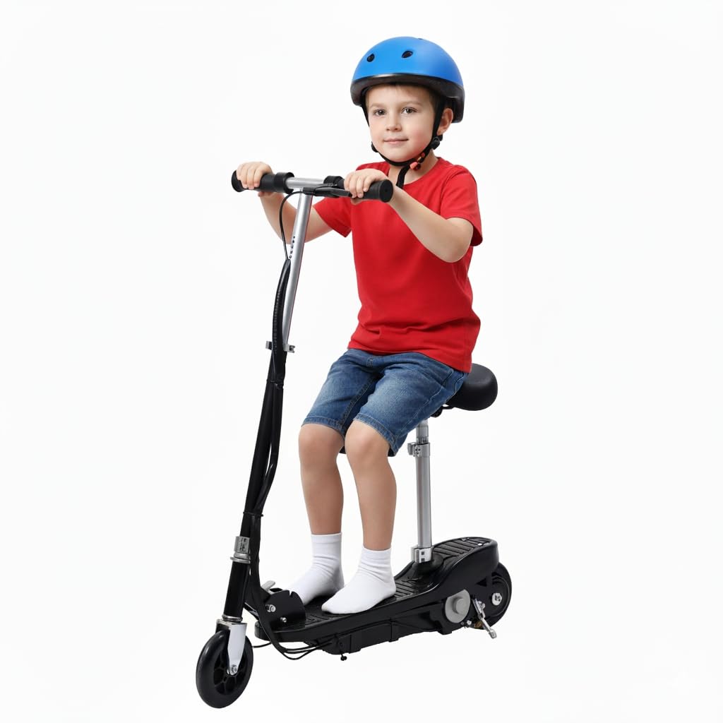 Electric Scooter Thumb Sensor Acceleration Flashing Anti-Slip Deck Lightweight Foldable Adjustable Handlebar 7 5MPH Speed for Boys Girls