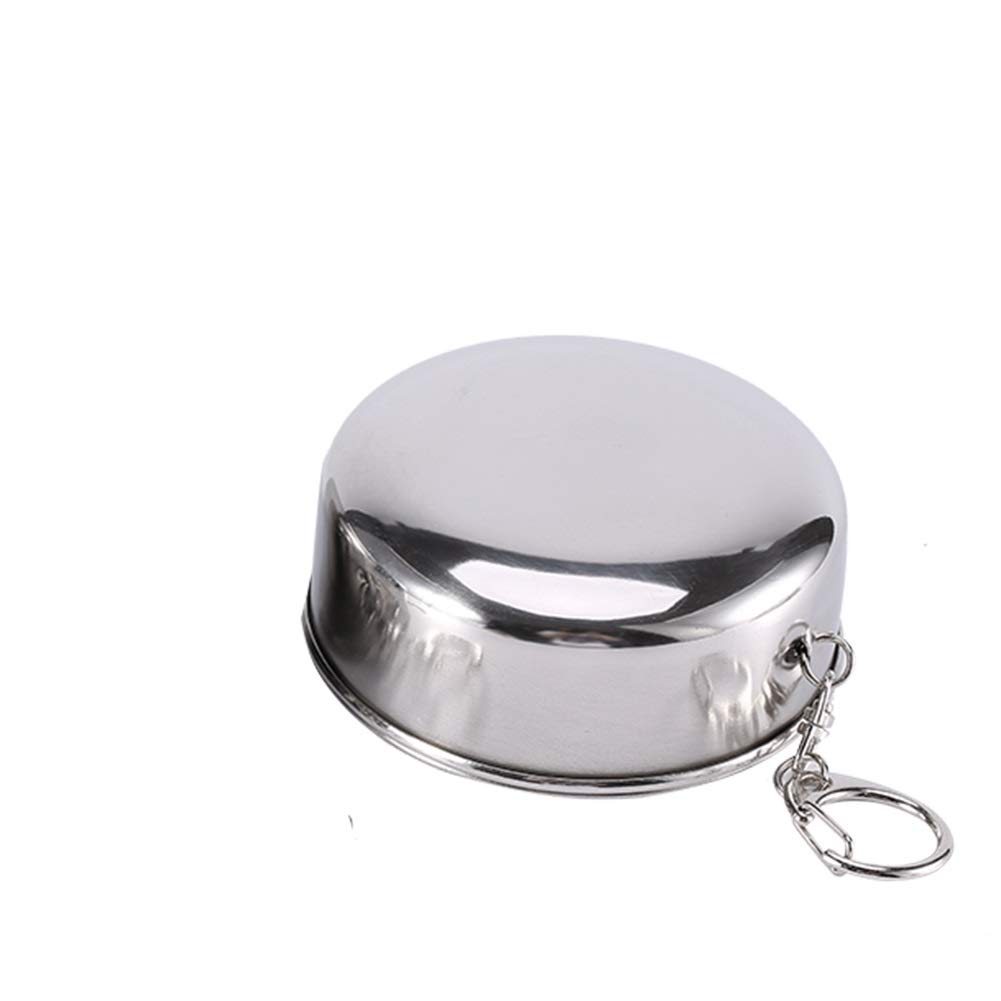 Nikou Acciaio inossidabile Cup Folding, tazza di campeggio pieghevole bere bicchiere Tumbler coperchi portachiavi for Esterni escursione di campeggio pesca Alpinismo retrattile telescopico portatil