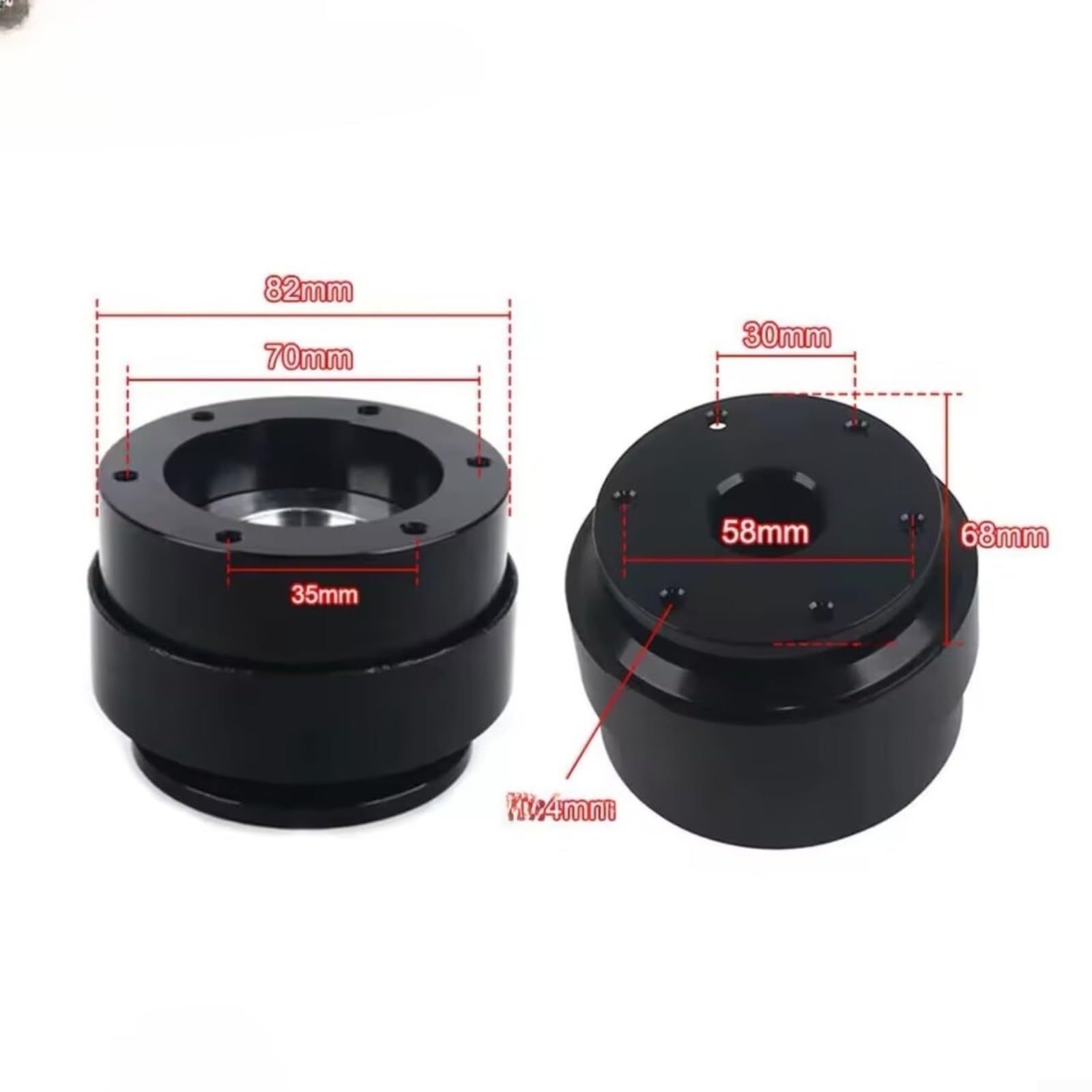 Schnellwechsel-Adapter für Lenkrad Racing Simulator Kompatibel mit für MOZA TURN Direct Drive Basis Aluminiumlegierung Schwarz Rot(Black)