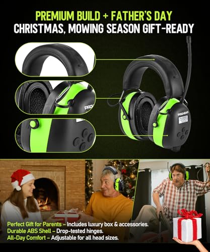 Image of PROHEAR 033 Gel Ear Pads AM FM Bluetooth Radio Headphones - More Soft Comfort - USB C Rechargeable 1500mAh Battery - 31dB SNR - 58Hrs Playtime - Hearing Protection for Mowing Lawn, Gifts for Father