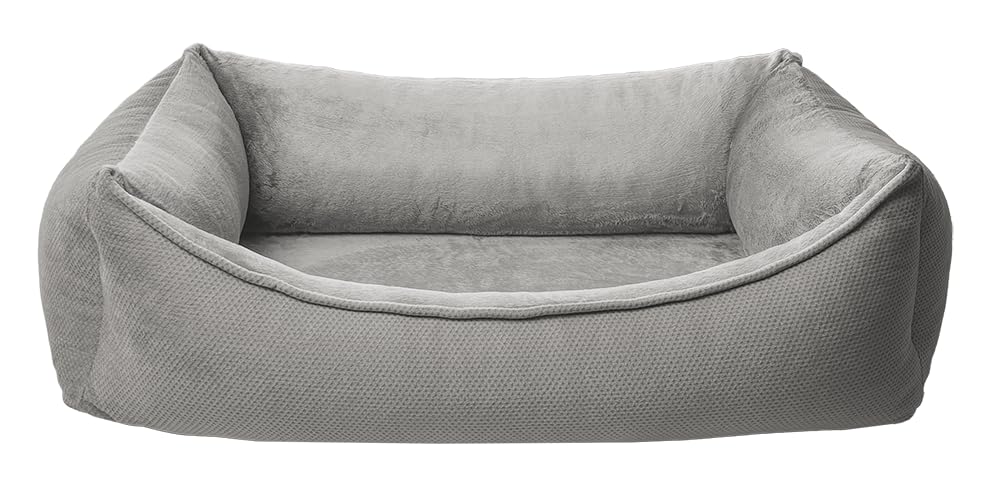 Petlando Orthopädisches Hundebett Like Ortho Lucy, Grau, M, L95xB60xH25cm | Für mittelgroße Hunde, Wendekissen, Eggfoam-Matratze, ergonomisch & gelenkschonend, rutschfest, waschbarer Bezug