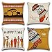 Lot de 4 housses de coussin - Motif femme africaine - 45 x 45 cm - Pour la maison, le salon, la chambre à coucher, le canapé, la chaise - Rétro Happy Time