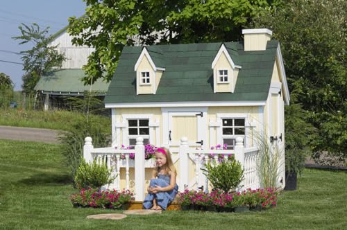 Little Cottage Co. 4x6 Cape Cod Playhouse with Deck and Rail - Wood DIY Kit