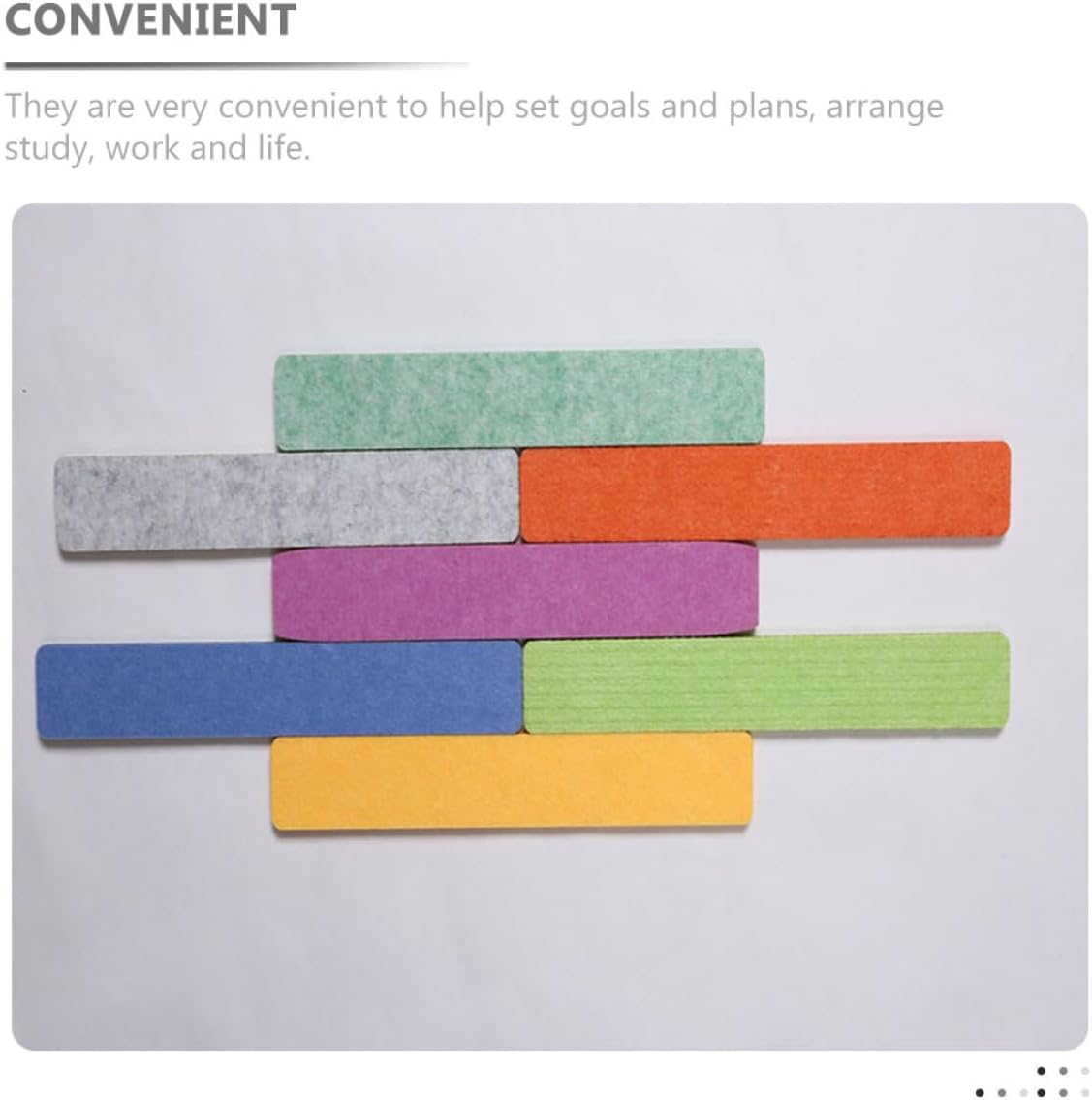SECFOU 1set Felt Bulletin Board Strips Self-Adhesive Wall Notice Board for Home Office Decoration Easy to Install Mixed Colors Push