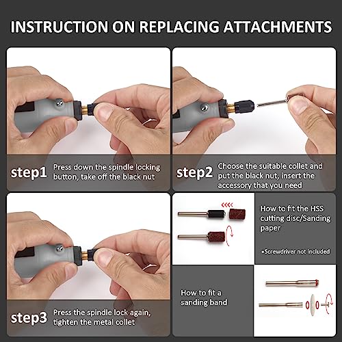 CHOKMAX Mini Multifunktionswerkzeug, 3.7V Li-ion Mini Rotary Multi-Tool Kit mit variabler Geschwindigkeit, 42pcs Zubehör Kit elektrische Tool DIY Schleifer zum Polieren, Reinigen und Gravieren
