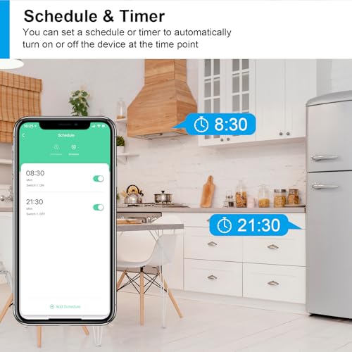 ANTELA Smart Plug with Energy Monitoring, 2,4GHz WiFi Plug, Smart Life APP Wireless Remote Control with Timer Function, Compatible with Alexa and Google Home, 13A (4 Packs) - Image 5