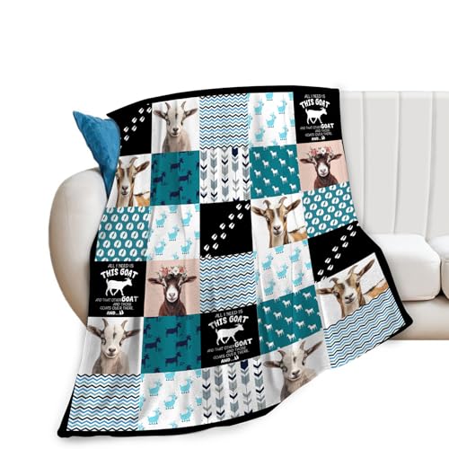 Super Soft Warm Goat Animal Throw Blanket - Cozy Plush Fluffy Sheep Lightweight Fleece Flannel Gifts for Women Girls Kids & Adults - 50X40
