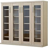 Amazon｜ワイエムワールド 本棚 ガラス扉付き 木製 キャビネット