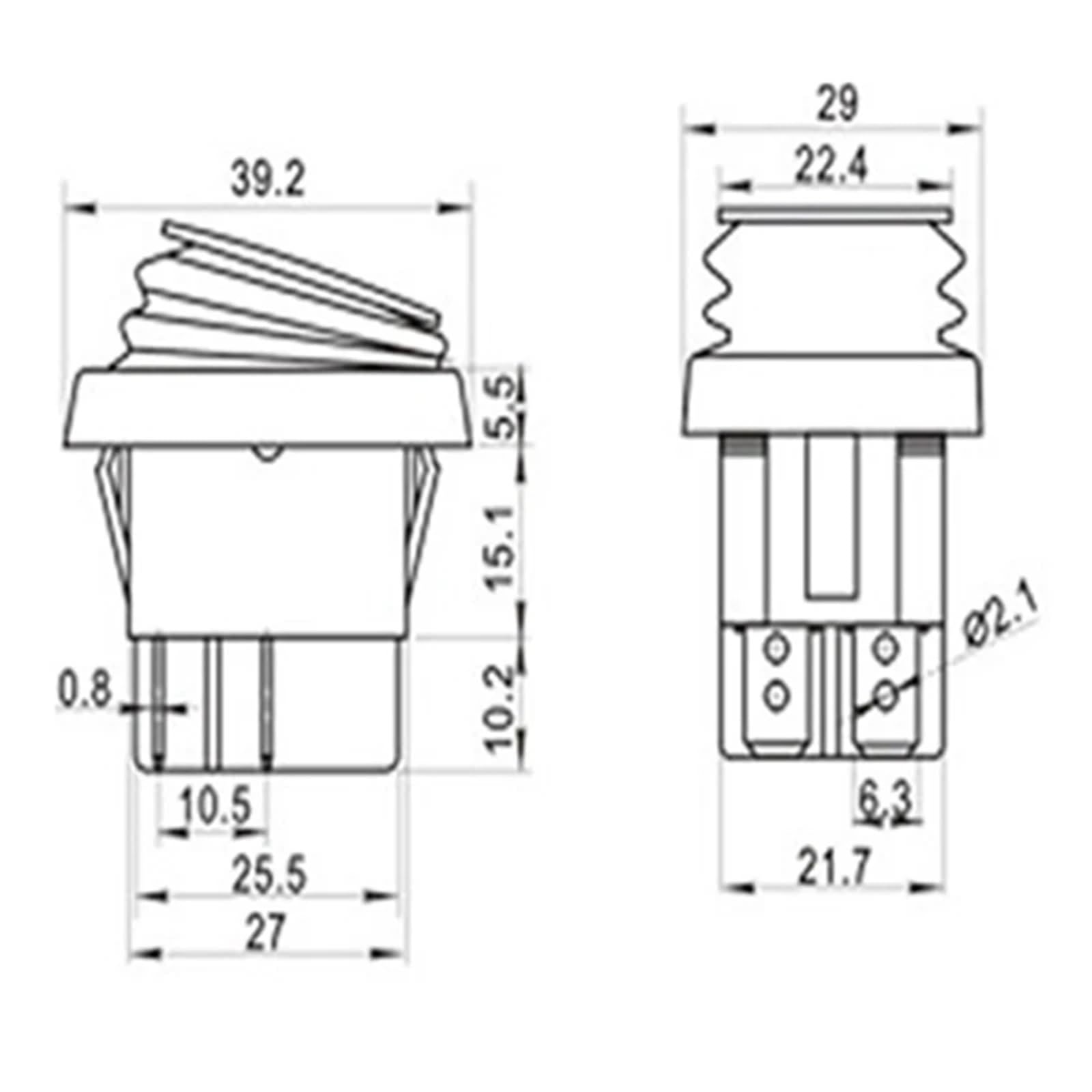 1 Stück grün verriegelnder Wippschalter IP55 4-polig 2 Positionen AC250 V/16 A LED beleuchtet