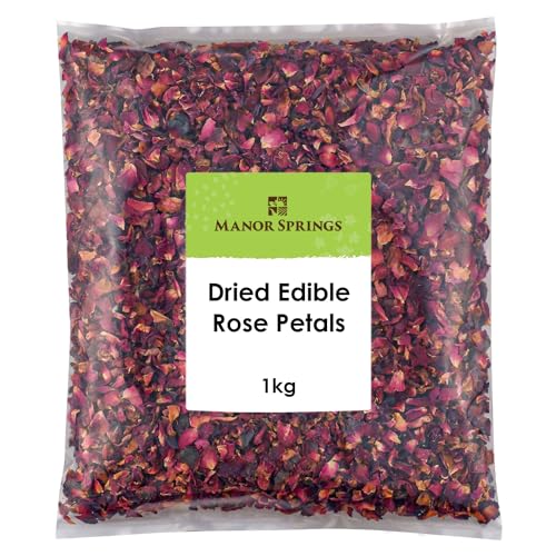 Dried Edible Rose Petals Premium Dried Flowers 1kg by Manor Springs