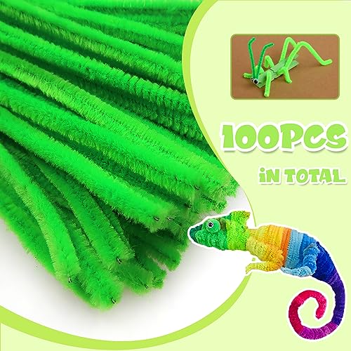 TOAOB 100pcs Fil Chenille Fluorescent Tiges de Fils Chenille Cure Pipes Cleaner Assorties Cleaners Crafts Set 6mm x 300mm pour DIY Artisanat Décoration Fournitures Loisirs Creatifs - vue 5
