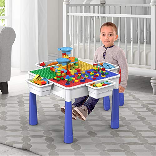 Picassotiles Kids Play Table & Chair Set With Storage, 581Pcs Building Blocks And Marble Run, Toddler Table And Chair Set, All-In-1 Stem Kids Learning Toy, Pbt580 #TOP6
