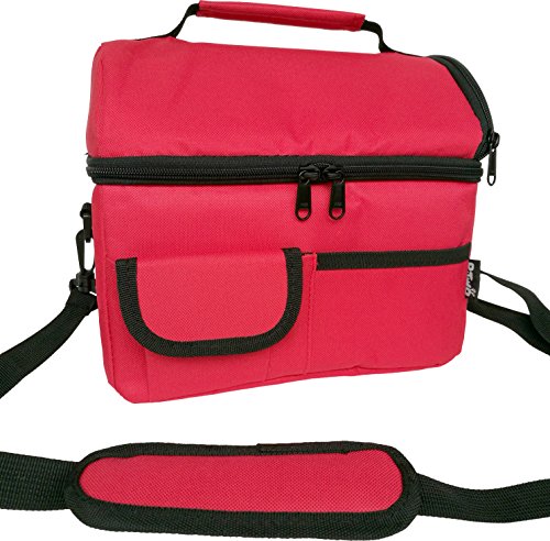 PuTwo Bolsa térmica 8L Bolsa para almuerzos Bolsa Aislante, Bolsos para Picnic, Bolsa de Almuerzo Impermeable para niños y Adultos  Rojo