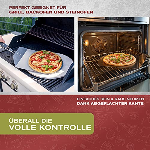 Pizzaschieber Edelstahl für den Grill & Ofen, Pizzaschaufel mit praktischen Einklapp-Griff zum einfachen Verstauen
