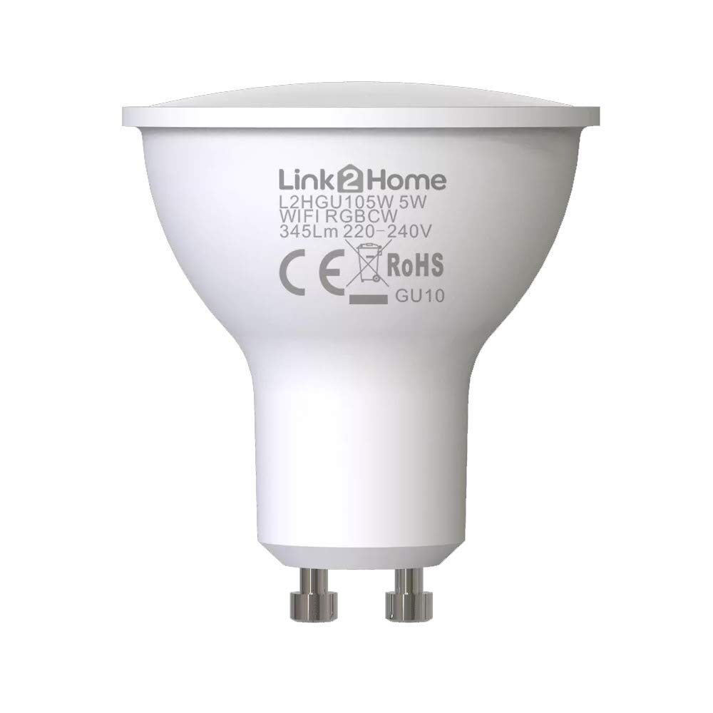 Link2home White L2hgu105w Wi-Fi Led Gu10 Dimmable Bulb + Rgb