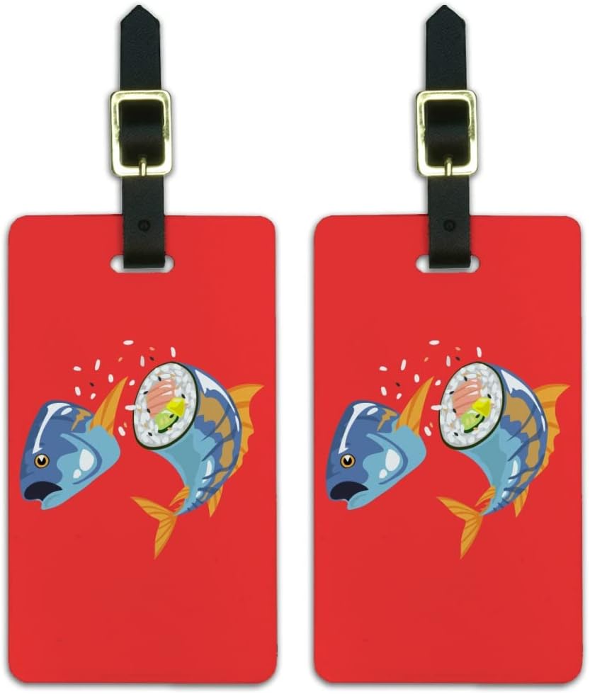 Sushi Tuna Fish Yellowtail Roll Luggage ID Tags CarryOn