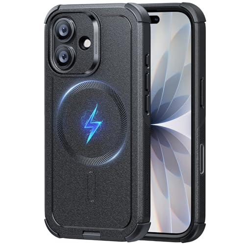 ESR for iPhone 17 Phone Case, 23ft Military-Grade Drop Protection, Shock-Absorbing Rugged Cover, MagSafe Accessories Compatible, Cyber Series, Black
