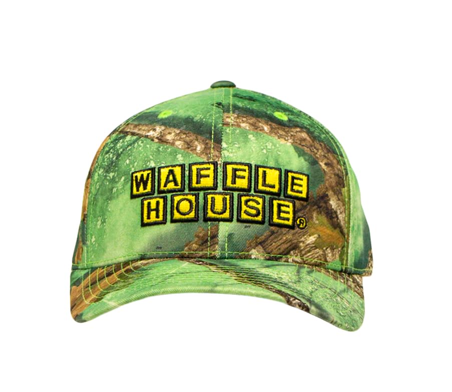 Realtree Color Camo Waffle House Embroidery Logo Hat | Adjustable Velcro Backing Cap | Limited Edition for Men and Women (US Alpha One Size APX Green Camo)
