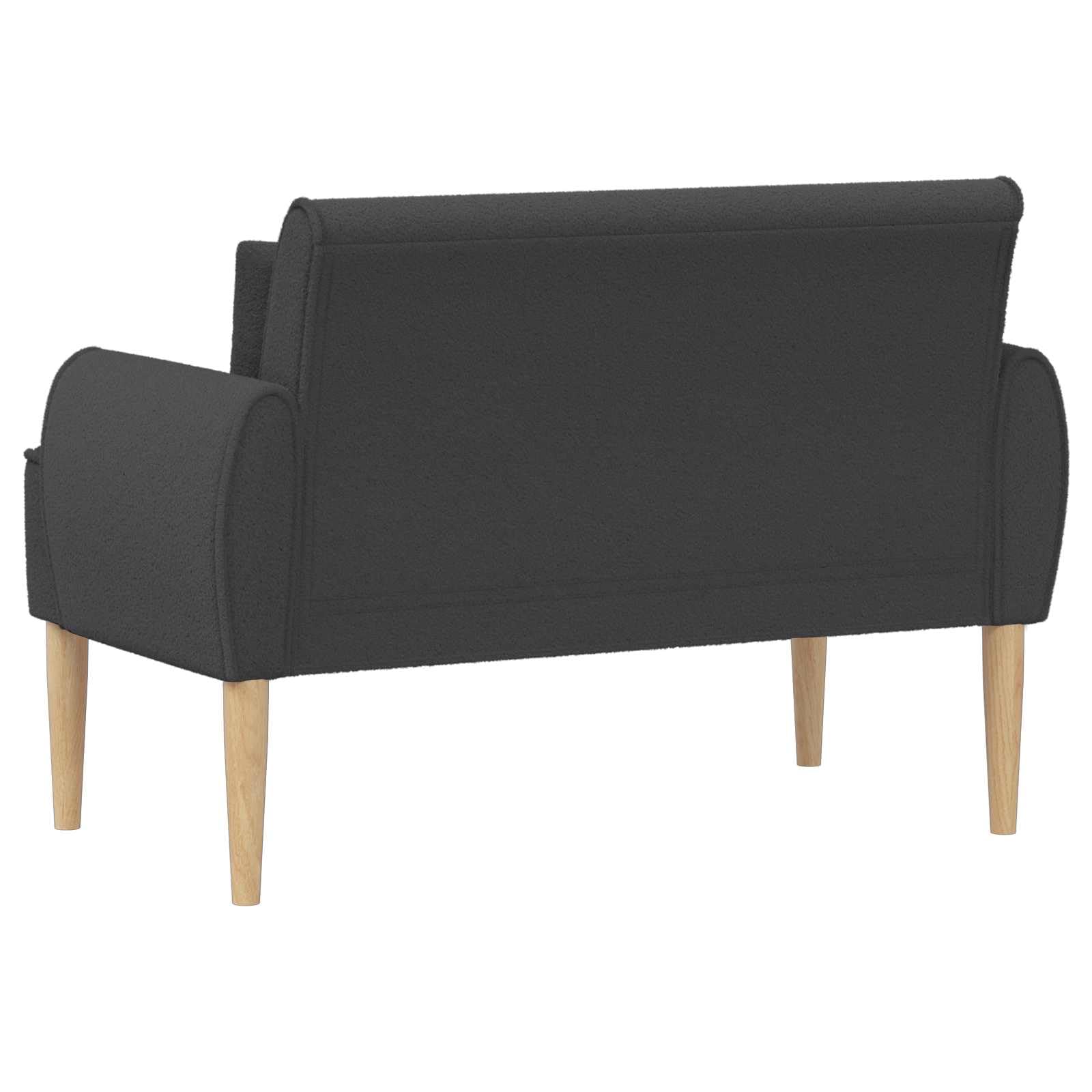 Banco de 2 plazas gris oscuro 117 x 67 x 77 cm Bouclé banco acolchado con cierre de botón, cojín extraíble, marco de madera resistente para salón, pasillo, dormitorio, comedor