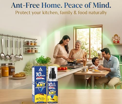 Image of Amish Ant Repellent Spray 100ml Pack of 5 for Home & Kitchen | Herbal Organic Indoor Outdoor | Pet Safe, Safe for Dogs | Eco Friendly Remover for Home, Plants | 10 minutes Formula| Repellent Spray