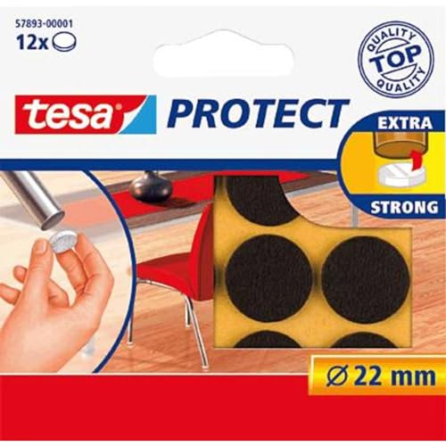 tesa® Protect Filzgleiter, rund, braun, Ø22mm/57893-00001-00 rund 12 Durchmesser 22mm