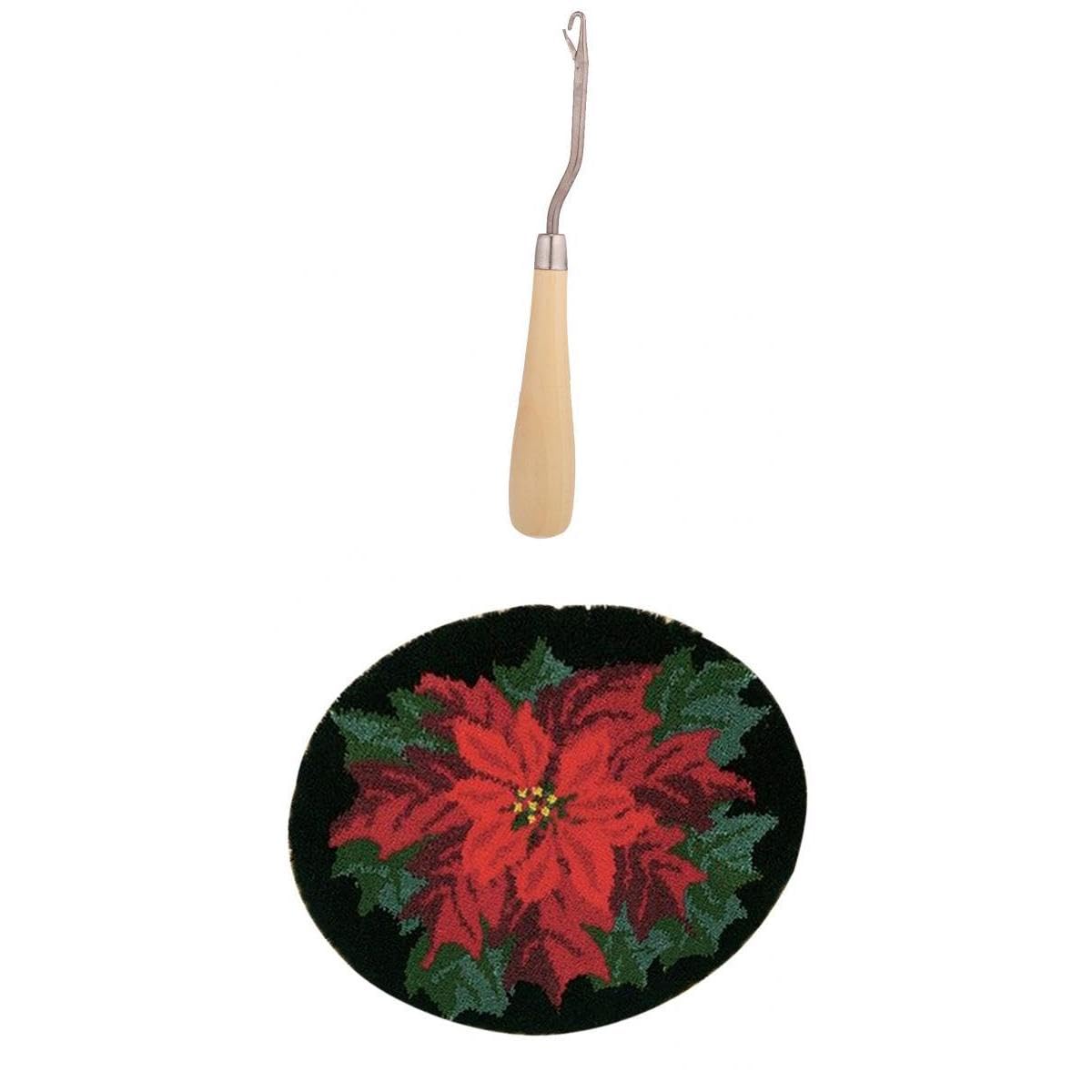 MERISHOPP® Latch Hook Rug Kits Red Flower Craft Embroidery Cushion W/Wood Crochet Hook|Crafts | Needlecrafts & Yarn | Rug Making | Latch Hooking-image-25