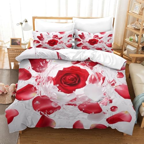 Housse de couette rose 3D 200x200 en microfibre douce