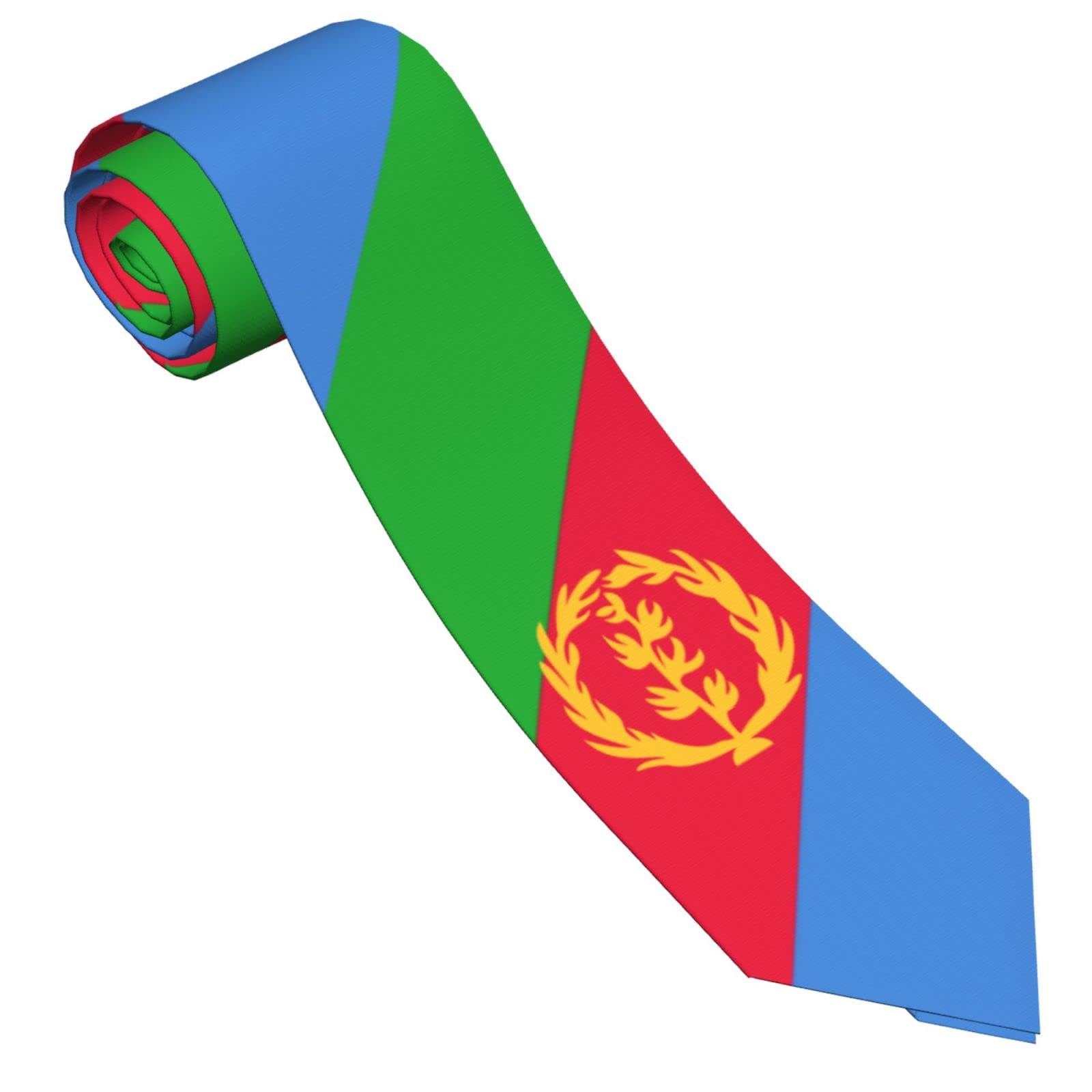 DABOYOZHZH Eritrea Flag Eritrean Striped Necktie Men'S Neck Ties Mens Party Business Neckties Soft Skil Tie