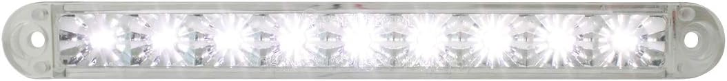 GG Grand General 76091 6.5 Inches Amber/Clear 9 LED Light Bar with Chrome Plastic Base Mount
