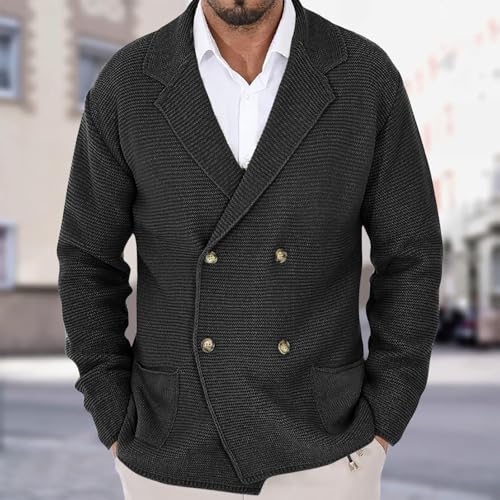 Shawl Collar Sweaters for Mens 2025 Button Down Knit Cardigans Long Sleeve Fall Winter Chunky Sweater with Pockets2