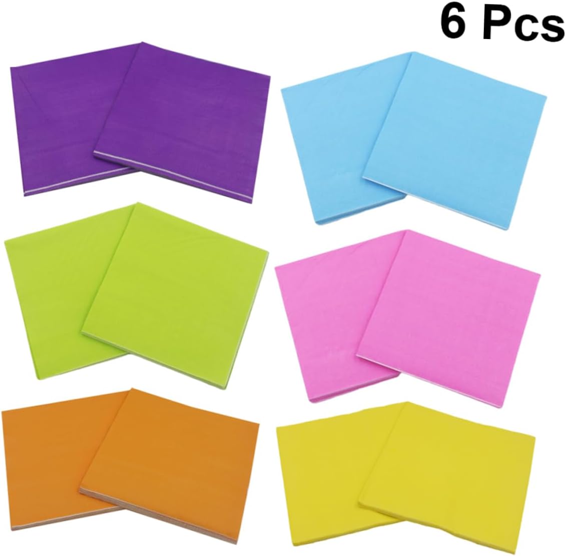 6packs Solid Napkins Paper Towels for Parties Gatherings Home Orange Pastel Sky Each