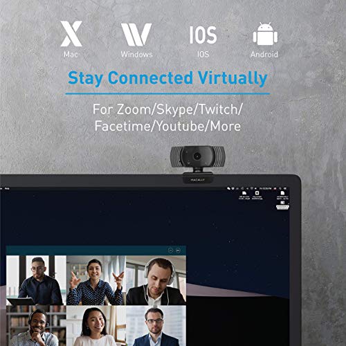 Macally Ultra Slim Mac Keyboard and a 1080P Webcam, Enjoy Clear HD Streaming