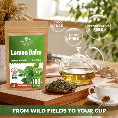 Image of 100 Bags Dried Lemon Balm Herb Frontier Loose Lemon Balm Tea (Melissa Officinalis Tea) - 100 Count 1.5 g Bags Melissa Herb Te De Toronjil
